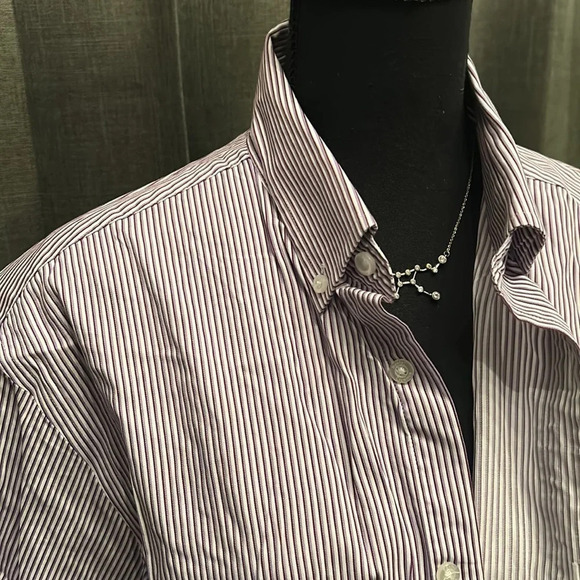 Purple and white Daniel Cremieux Short Sleeve Button Up - Picture 2 of 4